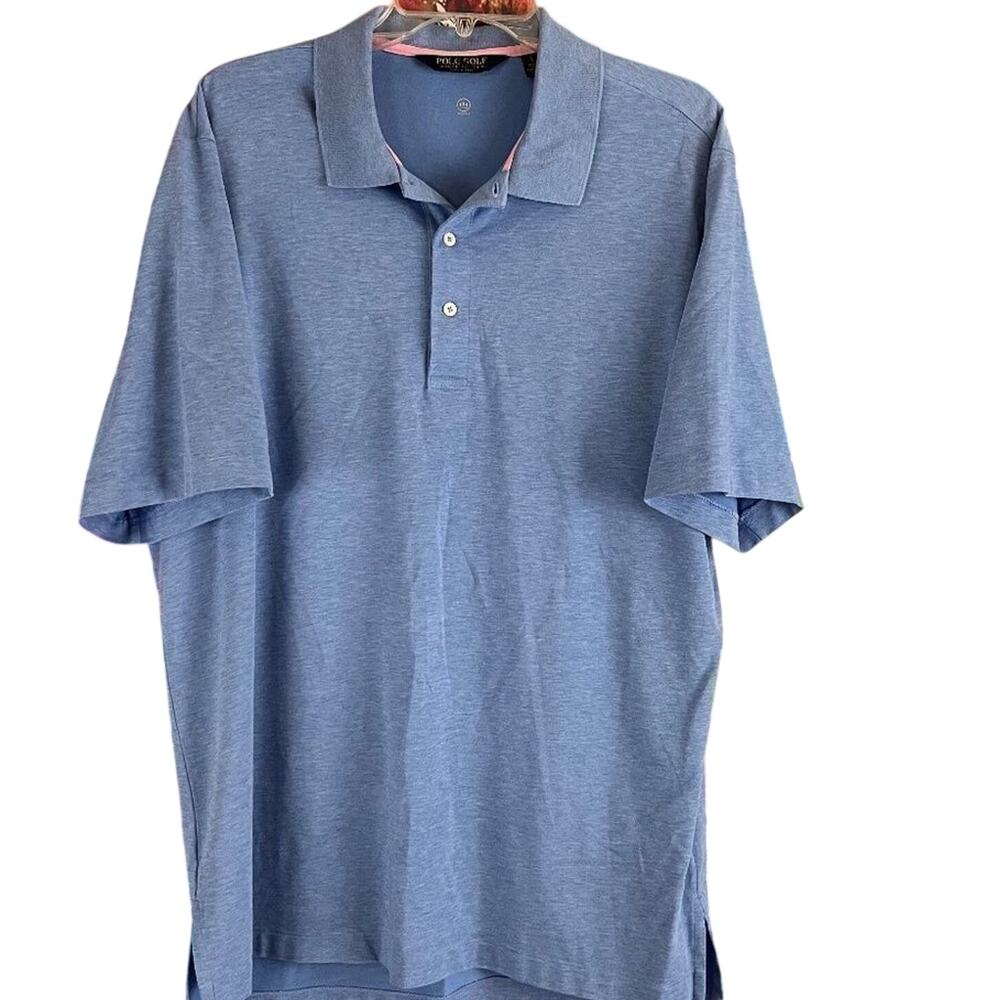 Polo Golf Ralph Lauren Wicking Short Sleeve Blue Polo Shirt Size Large